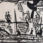 LYONEL FEININGER, Three Figures with Umbrellas, ca. 1954