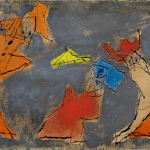 LYONEL FEININGER, Three Figures with Umbrellas, ca. 1954
