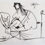 PABLO PICASSO, Caricature of General de Gaulle and Two Women, from: Series 347| Caricature du général de Gaulle et deux...