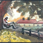 HUGO SCHEIBER, Landscape with Tree and Houses, circa 1930's