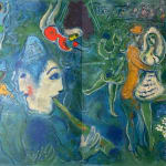 MARC CHAGALL, When Abdullah got the Net Ashore…, from: Four Tales from the Arabian Nights, 1948