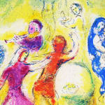 MARC CHAGALL, When Abdullah got the Net Ashore…, from: Four Tales from the Arabian Nights, 1948