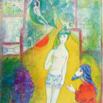 MARC CHAGALL, When Abdullah got the Net Ashore…, from: Four Tales from the Arabian Nights, 1948