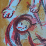 MARC CHAGALL, When Abdullah got the Net Ashore…, from: Four Tales from the Arabian Nights, 1948