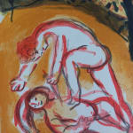 MARC CHAGALL, When Abdullah got the Net Ashore…, from: Four Tales from the Arabian Nights, 1948