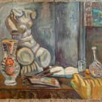 PINCHUS KRÉMÈGNE, Still Life with Basket, Jug and Fruits, circa 1948