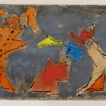 LYONEL FEININGER, Three Figures with Umbrellas, ca. 1954
