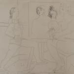 PABLO PICASSO, Caricature of General de Gaulle and Two Women, from: Series 347| Caricature du général de Gaulle et deux...