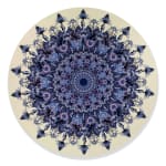 Dana Hart-Stone round blue vintage images fish, trees, figures