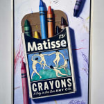 Installation Ben Steele oil painting crayons matisse label purchase at Gilman Contemporary