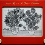 Ben Steele Etch a Sketch of van gogh sunflowers available at Gilman Contemporary