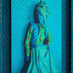 Alia Ali photography with handmade fabric frame at gilman contemporary