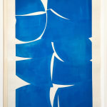 framed Joanne Freeman blue gouache painting