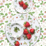 jp terlizzi image of wedgwood wild strawberry plate cup with real strawberries