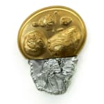 abstract wall sculpture gold/silver