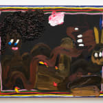 oil painting of a black figure, slightly abstract