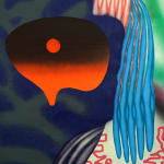 abstract painting of a face with sunglasses