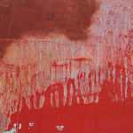 abstract pink and orange paintintg of a landscape