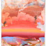 abstract pink and orange paintintg of a landscape
