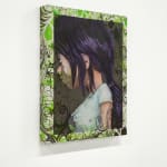 painting of an anime girl with green border by Mia Scarpa