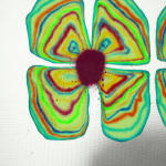 abstract flower painting in a frame