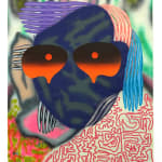 abstract painting of a face with sunglasses
