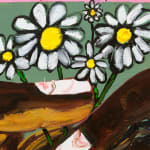 painting of a hand holding flowers