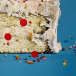 painting of a birthday cake with sprinkles