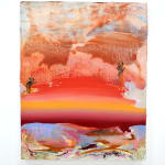 abstract pink and orange paintintg of a landscape