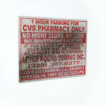 CVS no parking sign hand painted by Mario Ayala
