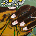 painting of a hand holding flowers