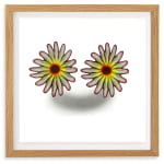 abstract flower painting in a frame
