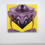 painting of an abstract animal with horns