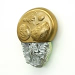 abstract wall sculpture gold/silver