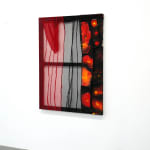 Abstract fabric work, red and black