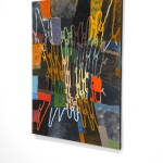 abstract painting of a fence by Michael Diamond