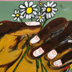 painting of a hand holding flowers