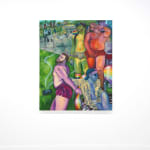 colorful painting of men dancing in a park by Brea Weinreb