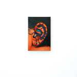 painting of an ear with barbed wire running along it