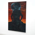 painting of a woman made out of cracking rocks