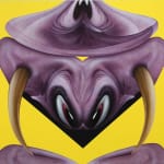 painting of an abstract animal with horns