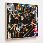 abstract painting of smiley faces