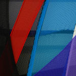 abstract fabric piece with blue, purple, green red and black