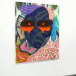 abstract painting of a face with sunglasses