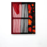 Abstract fabric work, red and blackAbstract fabric work, red and black