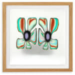abstract flower painting in a frame