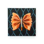 painting of a pasta bowtie with a cigarette in the middle