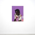 paper collage of a young child on a purple background