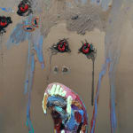 abstract painting of a monkey