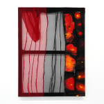Abstract fabric work, red and black